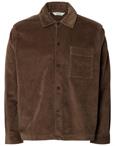 Selected - SLMOtto-Kris Cord Overshirt - Chocolate Chip